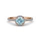 3 - Miah Aquamarine and Diamond Halo Engagement Ring 