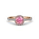 3 - Miah Pink Tourmaline and Diamond Halo Engagement Ring 