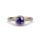 3 - Miah Iolite and Diamond Halo Engagement Ring 
