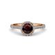 3 - Miah Red Garnet and Diamond Halo Engagement Ring 