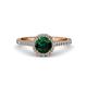 3 - Miah Emerald and Diamond Halo Engagement Ring 