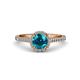 3 - Miah London Blue Topaz and Diamond Halo Engagement Ring 