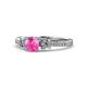 1 - Freya Lab Created Pink Sapphire and Diamond Butterfly Engagement Ring 