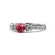 1 - Freya Rhodolite Garnet and Diamond Butterfly Engagement Ring 