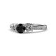 1 - Freya Black and White Diamond Butterfly Engagement Ring 