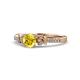 1 - Freya Lab Created Yellow Sapphire and Diamond Butterfly Engagement Ring 