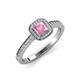 4 - Aellai Princess Cut Pink Tourmaline and Diamond Halo Engagement Ring 