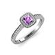 4 - Aellai Princess Cut Amethyst and Diamond Halo Engagement Ring 