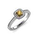 4 - Aellai Princess Cut Citrine and Diamond Halo Engagement Ring 