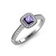 4 - Aellai Princess Cut Iolite and Diamond Halo Engagement Ring 