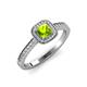 4 - Aellai Princess Cut Peridot and Diamond Halo Engagement Ring 