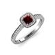 4 - Aellai Princess Cut Red Garnet and Diamond Halo Engagement Ring 