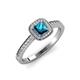4 - Aellai Princess Cut Blue and White Diamond Halo Engagement Ring 