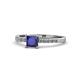 1 - Amra Princess Cut Blue Sapphire and Diamond Engagement Ring 
