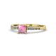 1 - Amra Princess Cut Pink Tourmaline and Diamond Engagement Ring 