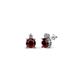 1 - Viera Red Garnet and Diamond Two Stone Stud Earrings 
