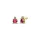 1 - Viera Rhodolite Garnet and Diamond Two Stone Stud Earrings 