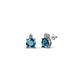 1 - Viera London Blue Topaz and Diamond Two Stone Stud Earrings 