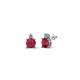 1 - Viera Ruby and Diamond Two Stone Stud Earrings 