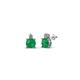 1 - Viera Emerald and Diamond Two Stone Stud Earrings 