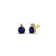 1 - Viera Blue Sapphire and Diamond Two Stone Stud Earrings 