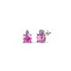 1 - Viera Pink Sapphire and Diamond Two Stone Stud Earrings 