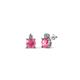1 - Viera Pink Tourmaline and Diamond Two Stone Stud Earrings 