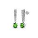 1 - Zera Oval Shape 6x4 mm Green Garnet and Diamond Journey Dangling Earrings 