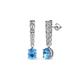 1 - Zera Oval Shape 6x4 mm Blue Topaz and Diamond Journey Dangling Earrings 