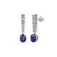 1 - Zera Oval Shape 6x4 mm Iolite and Diamond Journey Dangling Earrings 