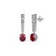 1 - Zera Oval Shape 6x4 mm Ruby and Diamond Journey Dangling Earrings 