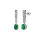 1 - Zera Oval Shape 6x4 mm Emerald and Diamond Journey Dangling Earrings 