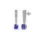 1 - Zera Oval Shape 6x4 mm Tanzanite and Diamond Journey Dangling Earrings 