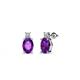 1 - Ailey Amethyst and Diamond Two Stone Stud Earrings 