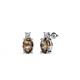 1 - Ailey Smoky Quartz and Diamond Two Stone Stud Earrings 