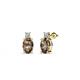 1 - Ailey Smoky Quartz and Diamond Two Stone Stud Earrings 