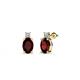 1 - Ailey Red Garnet and Diamond Two Stone Stud Earrings 