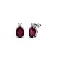 1 - Ailey Rhodolite Garnet and Diamond Two Stone Stud Earrings 