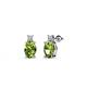 1 - Ailey Peridot and Diamond Two Stone Stud Earrings 