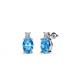 1 - Ailey Blue Topaz and Diamond Two Stone Stud Earrings 