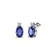 1 - Ailey Iolite and Diamond Two Stone Stud Earrings 