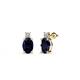 1 - Ailey Blue Sapphire and Diamond Two Stone Stud Earrings 