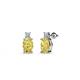 1 - Ailey Yellow Sapphire and Diamond Two Stone Stud Earrings 