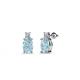 1 - Ailey Aquamarine and Diamond Two Stone Stud Earrings 