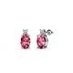 1 - Ailey Pink Tourmaline and Diamond Two Stone Stud Earrings 