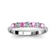 3 - Reina 3.00 mm Pink Sapphire and Diamond 7 Stone Wedding Band 