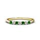 1 - Reina 2.60 mm Green Garnet and Diamond 7 Stone Wedding Band 