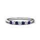1 - Reina 2.60 mm Blue Sapphire and Diamond 7 Stone Wedding Band 