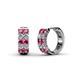 1 - Candice 2.00 mm Petite Pink Tourmaline and Diamond Double Row Hoop Earrings 