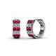 1 - Candice 2.00 mm Petite Ruby and Diamond Double Row Hoop Earrings 